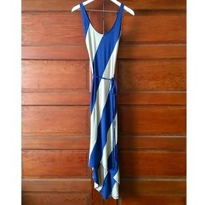POOF! Sleeveless Striped High Low Maxi Dress